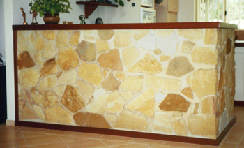 Natural limestone rock wall